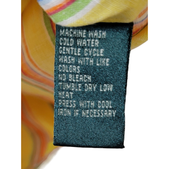 Ralph Lauren Women's Striped Button-Down Linen Shirt Long Sleeves Yellow Size S - Picture 5 of 5